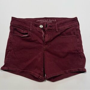 American Eagle Outfitters Women's Dark Red Jean Shorts